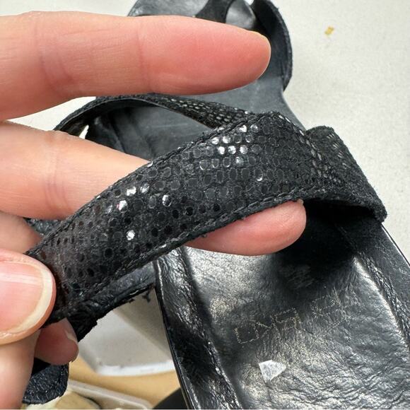 Dansko Black Sparkle Leather Platform Strappy Sandals Womens 39 Comfort Shoes - Picture 14 of 14